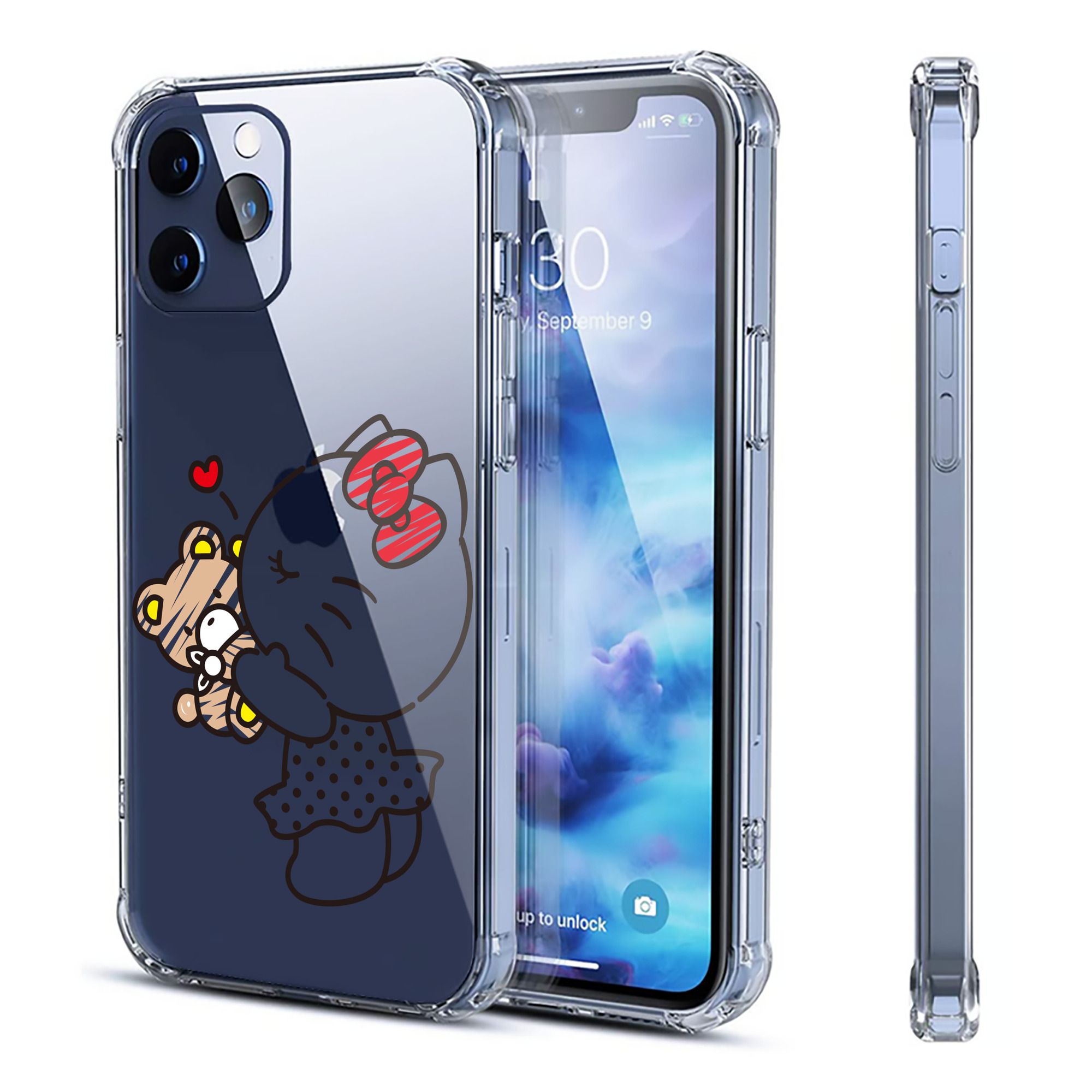（画像用） Hello Kitty ハローキティ 【iPhone 12シリーズ対応】透明スマホケース（クリアソフトケース）